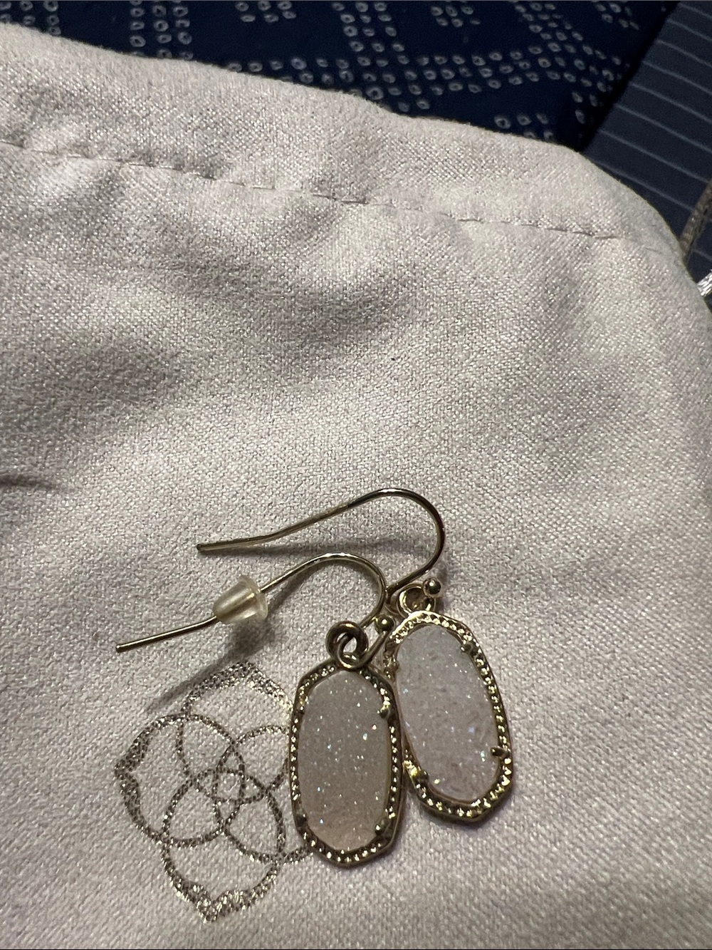 Kendra Scott Lee drop earrings iridescent drusy and gold